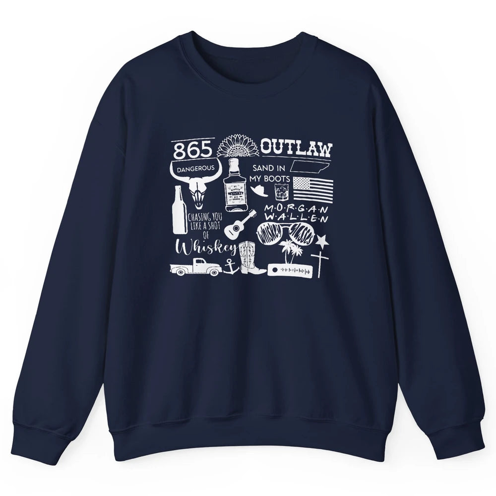 Retro Cowboy Boot Hat Sand In My Boots Western Country Music Unisex Crewneck Sweatshirt