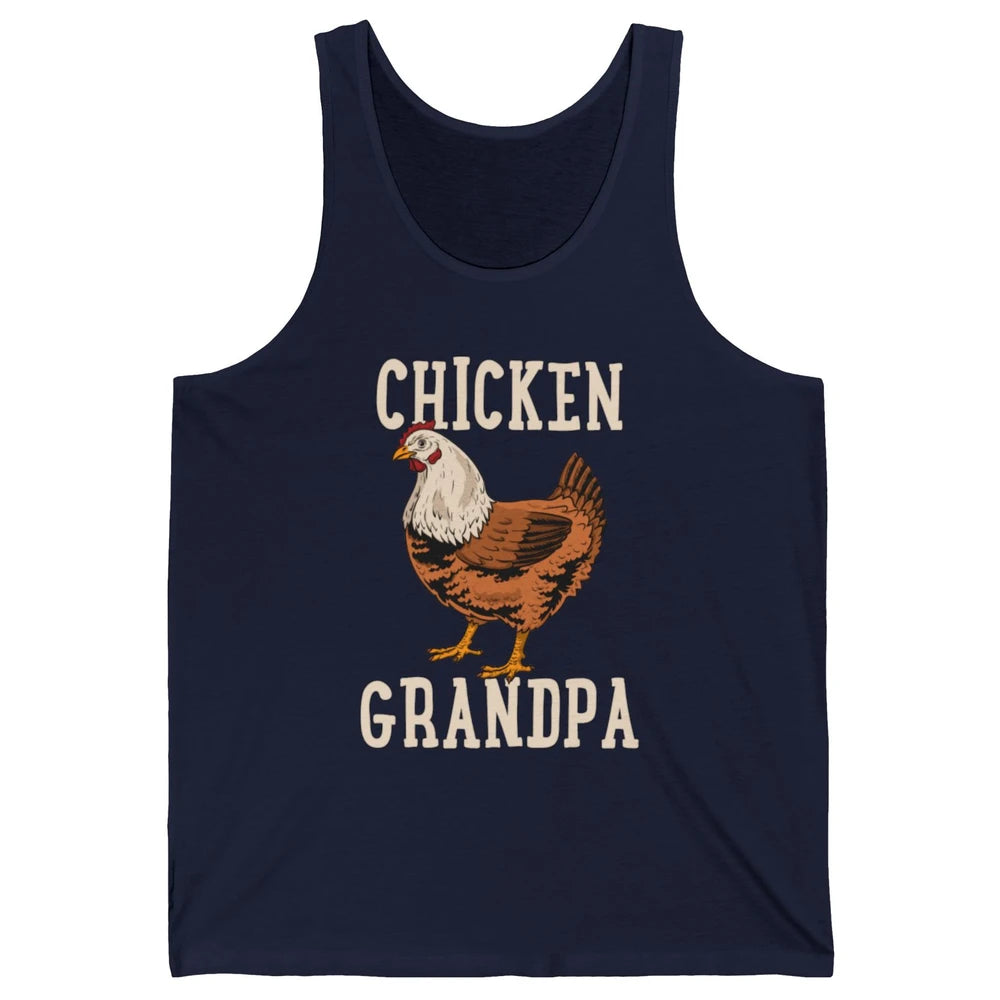 Retro Chicken Grandpa Funny Grandfather Vintage Farm Animal Unisex Jersey Tank