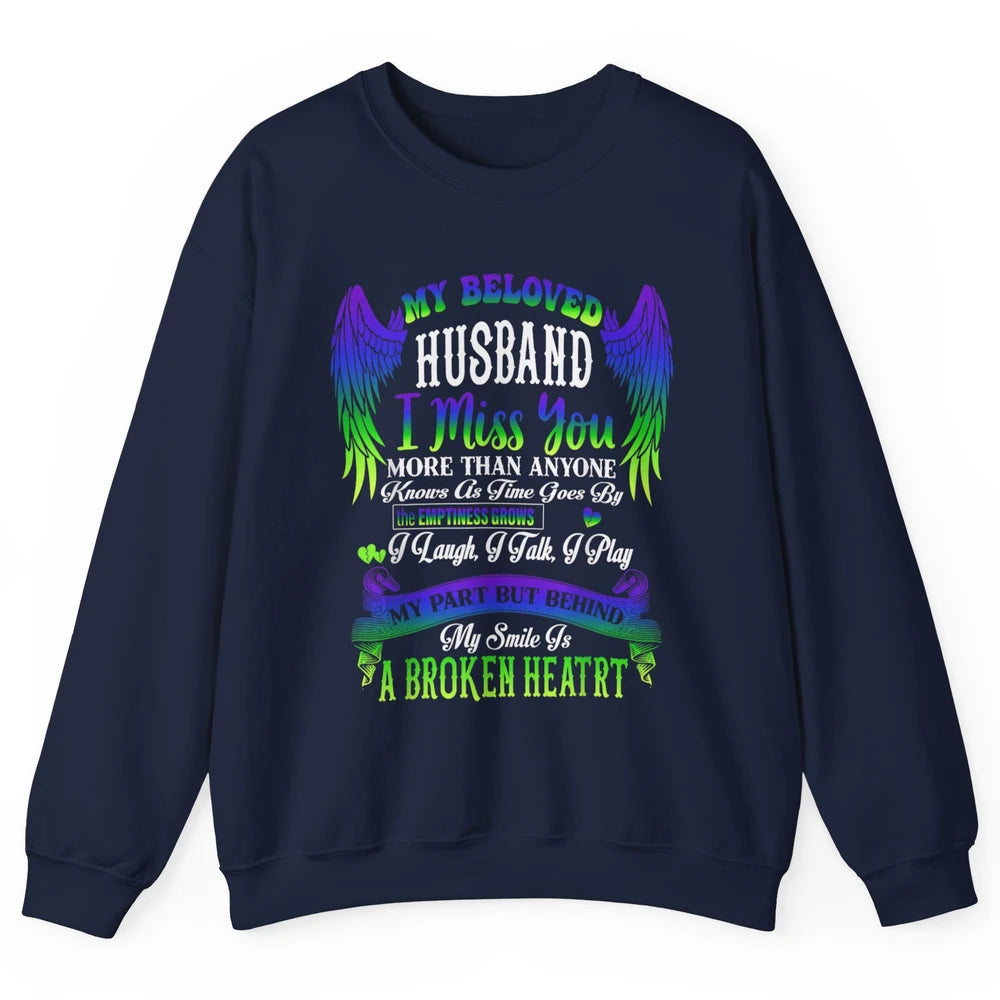 My Husband My Angel In Heaven Love Miss You Husband Wings Unisex Crewneck Sweatshirt