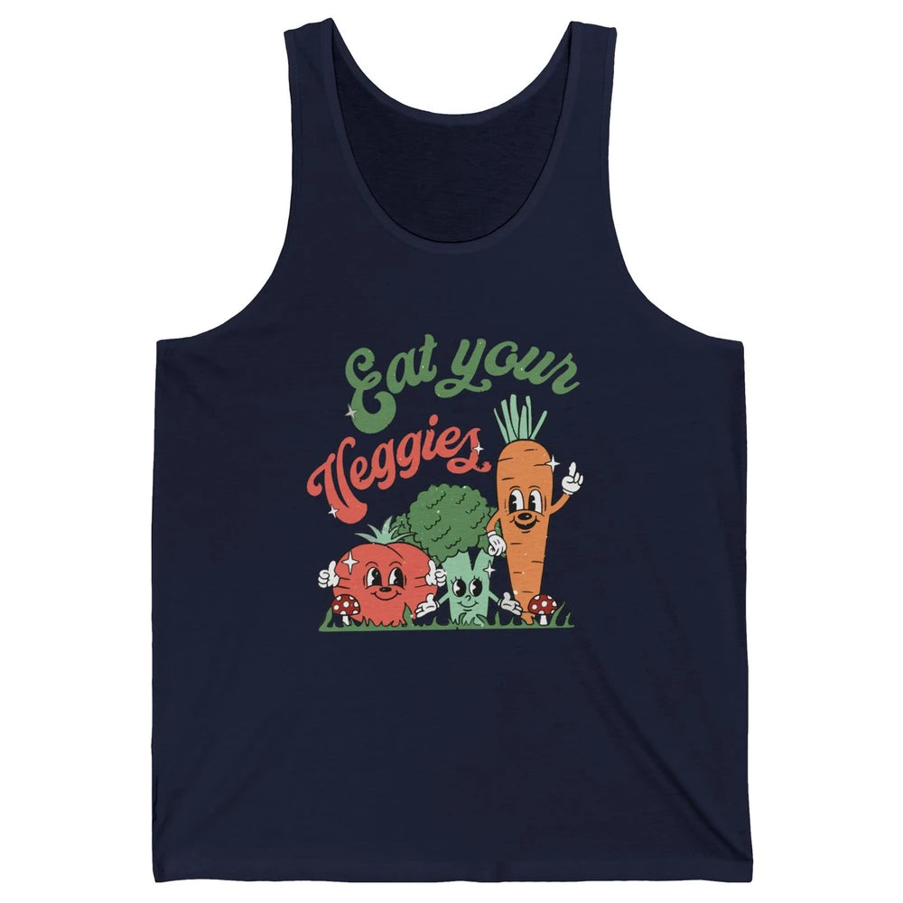 Retro Farm Fruit Eat Your Veggies Tomato Carrot Vegan Farmer Unisex Jersey Tank
