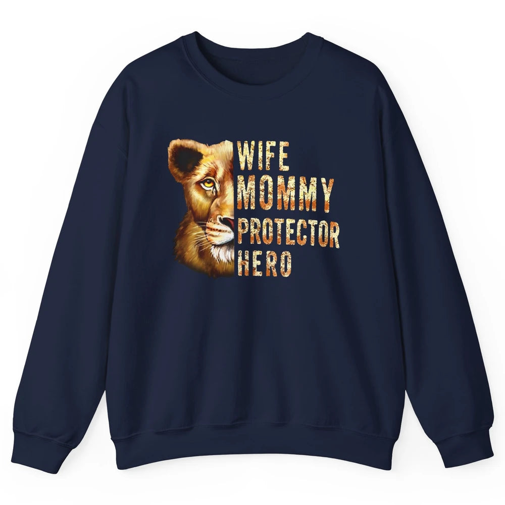 Retro Mommy Lion Queen Wife Mom Protector Hero Mothers Day Unisex Crewneck Sweatshirt