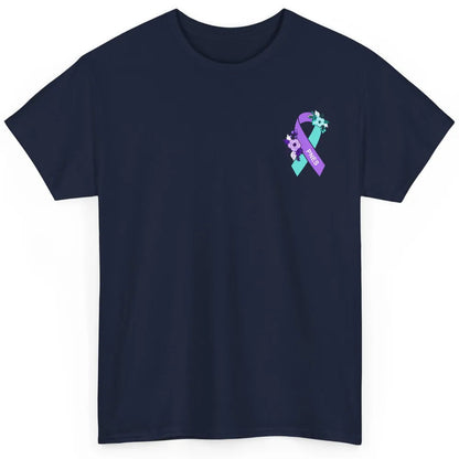 Psychogenic Non-epileptic Seizures PNES Purple Teal Ribbon Classic Unisex T-Shirt