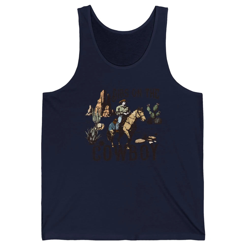 Retro Cowboy Horse Riding Dibs On The Cowboy Western Country Unisex Jersey Tank
