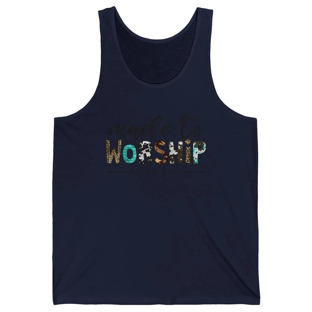 Leopard Made To Worship Bible Christian Western Country Unisex Jersey Tank