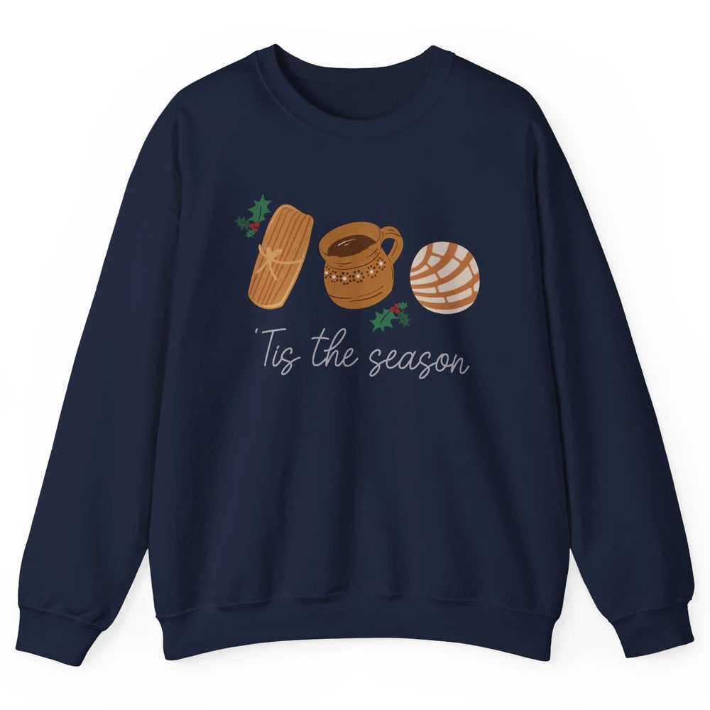 Mexican Christmas Feliz Navidad Concha Tamale Sweet Bread Unisex Crewneck Sweatshirt