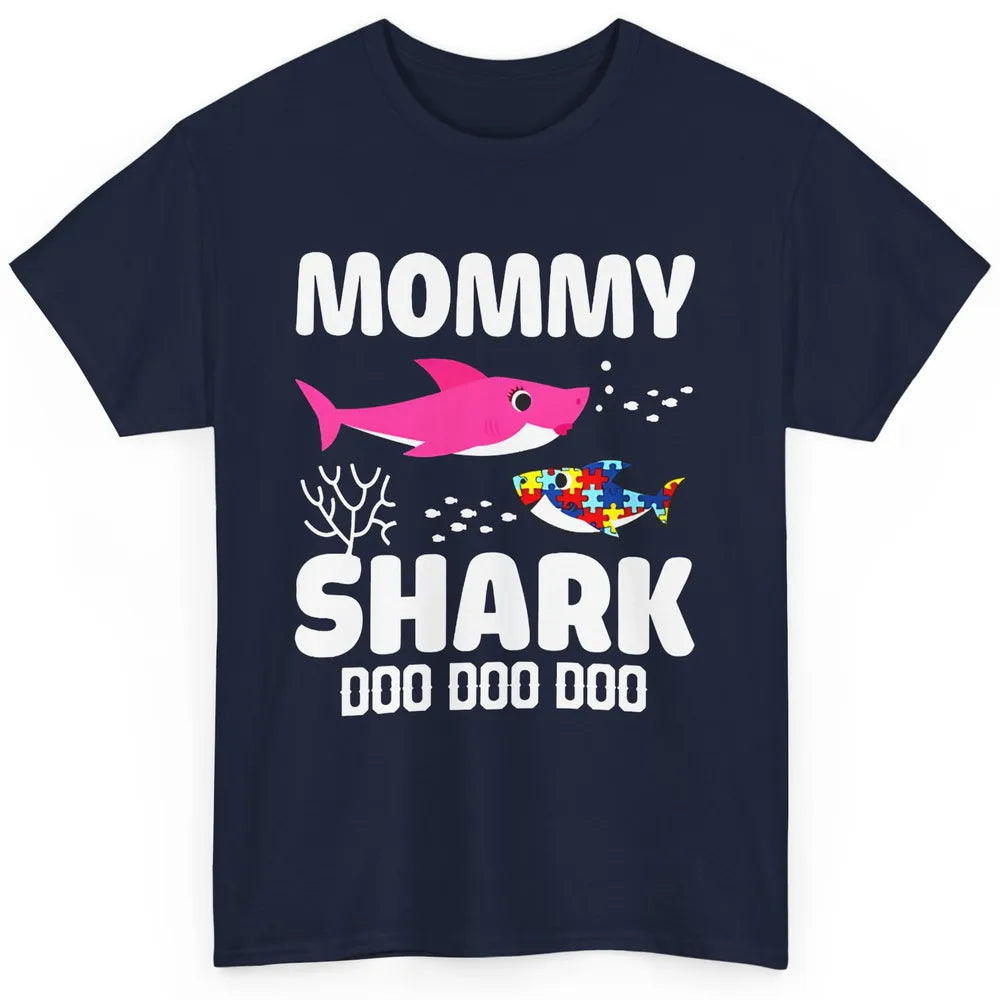 Mommy Shark Autism Shark Puzzle Autism Mom Autism Awareness Classic Unisex T-Shirt