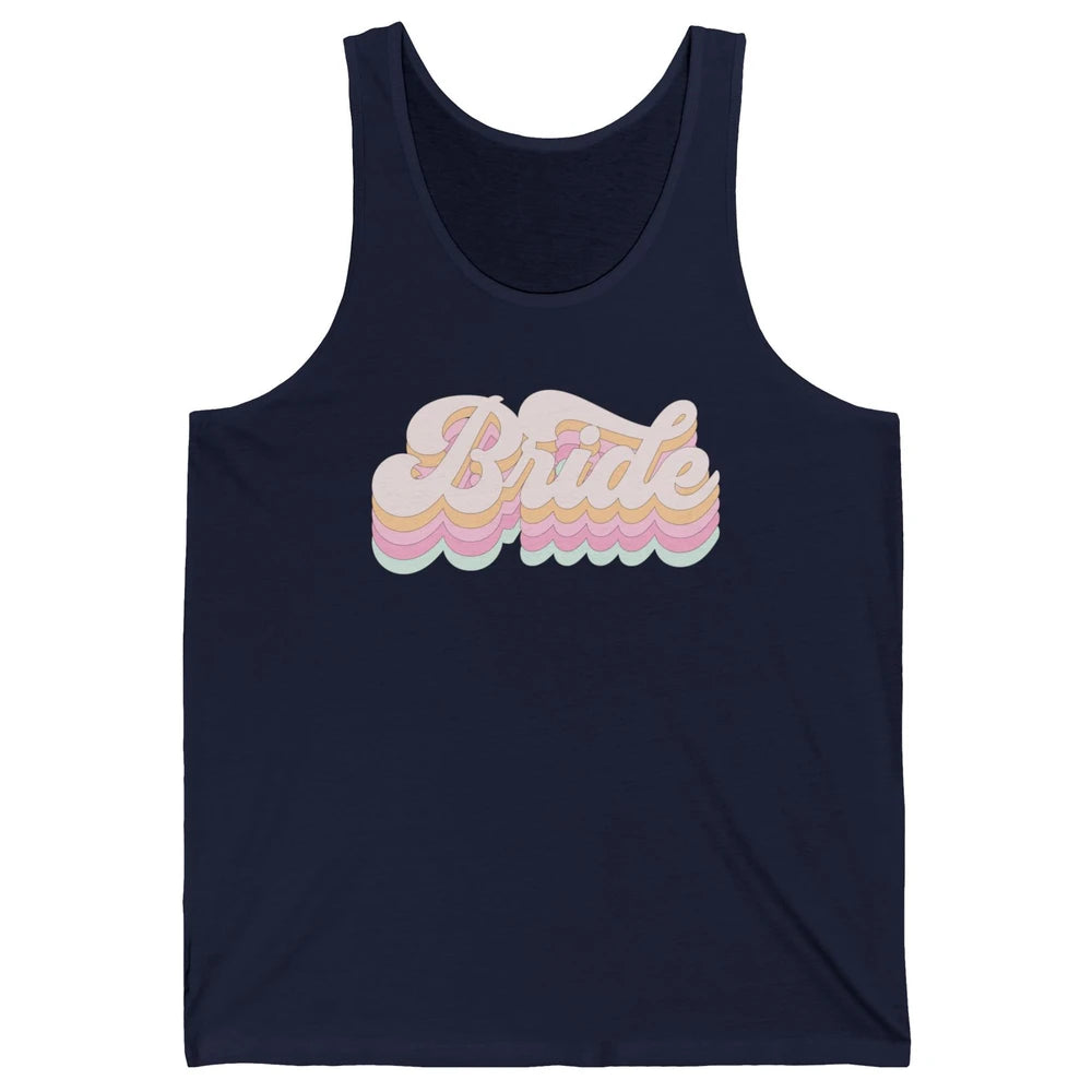 Retro 70s Bride Bachelorette Bridal Party Engagement Trendy Unisex Jersey Tank