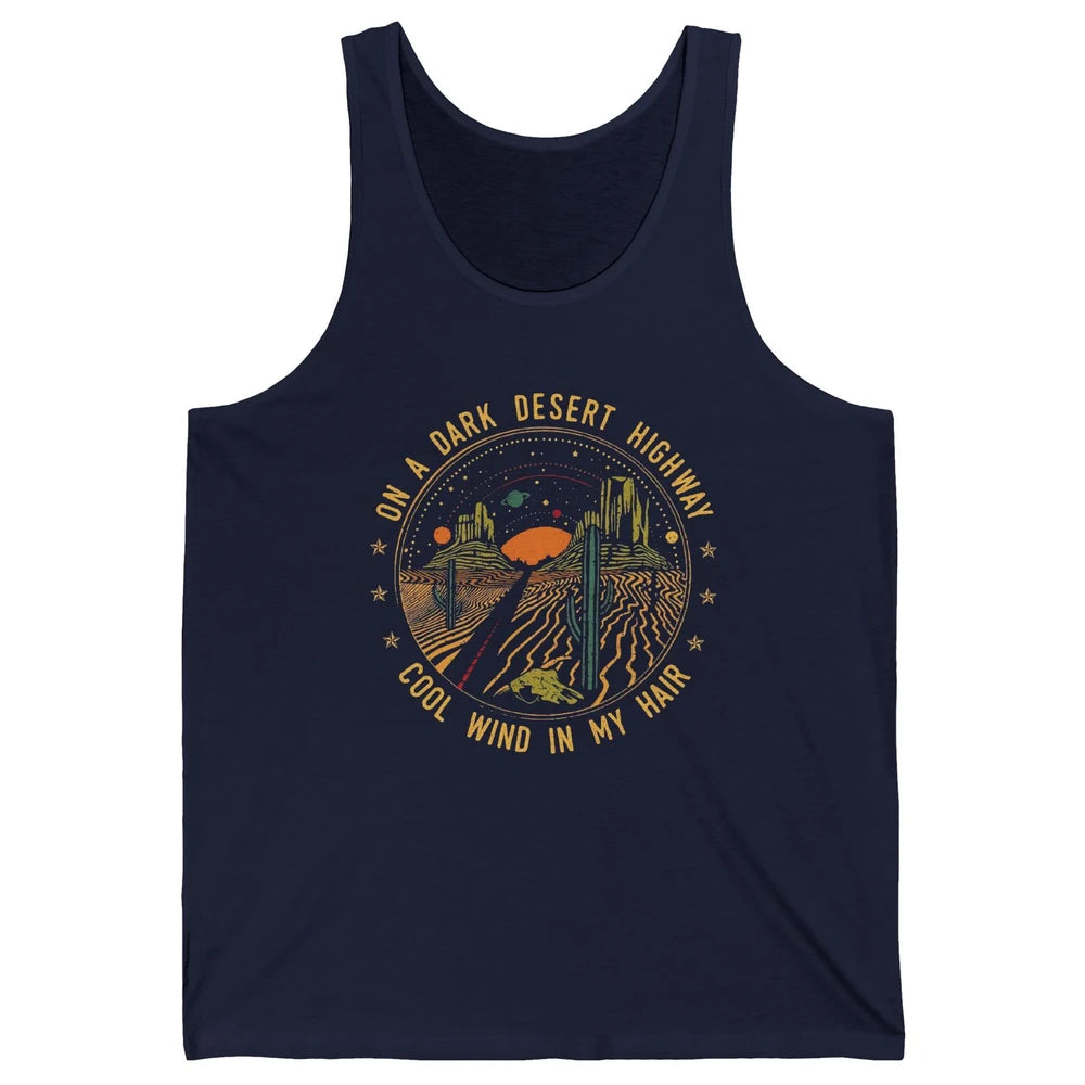 Adventure Camping Retro Dark Desert Highway Travel Gift Unisex Jersey Tank