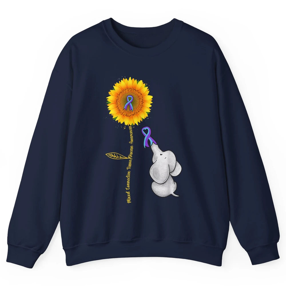 Mixed Connective Tissue Disease Baby Elephant Sunflower Unisex Crewneck Sweatshirt