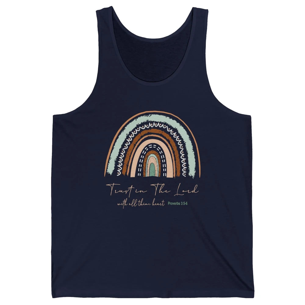 Rainbow Trust In The Lord With All Heart Christian Religious Unisex Jersey Tank
