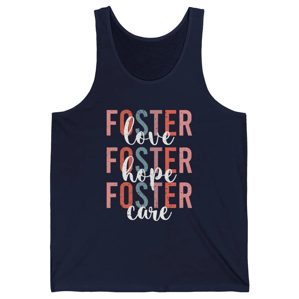 Retro Foster Love Foster Hope Foster Care Adoption Children Unisex Jersey Tank