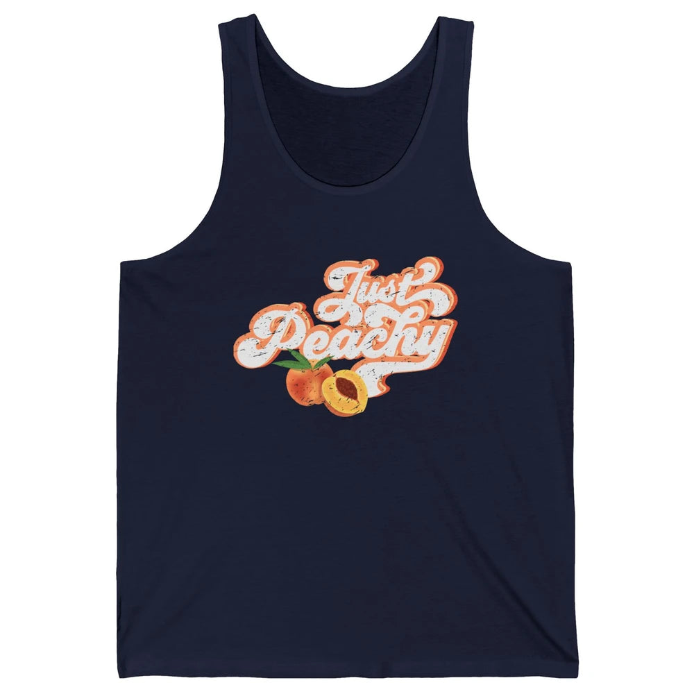 Retro Just Peachy Retro 70s Georgia Peaches Summer Fruit Unisex Jersey Tank