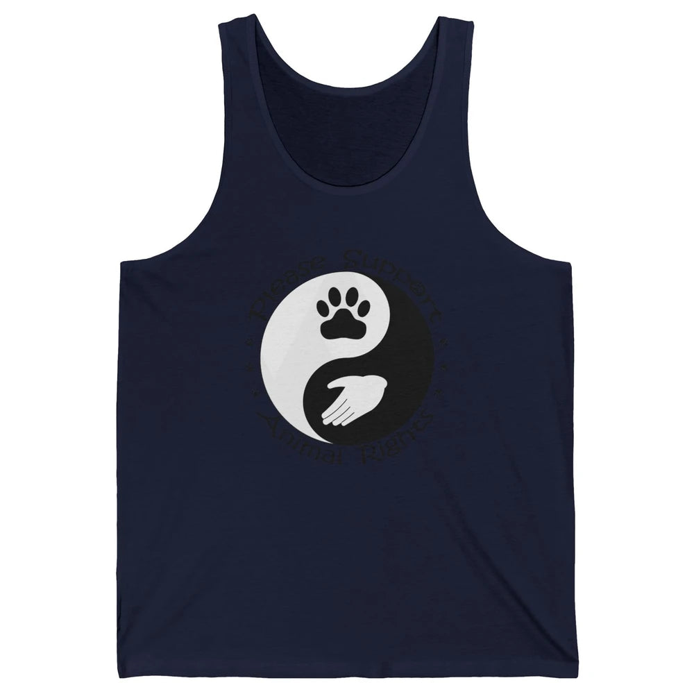 Please Support Animal Rights Pet Rescuer Paw Yin Yang Adopt Unisex Jersey Tank