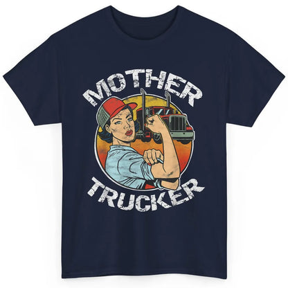 Retro Mother Trucker Truck Driver Mom Life Mothers Day Women Classic Unisex T-Shirt