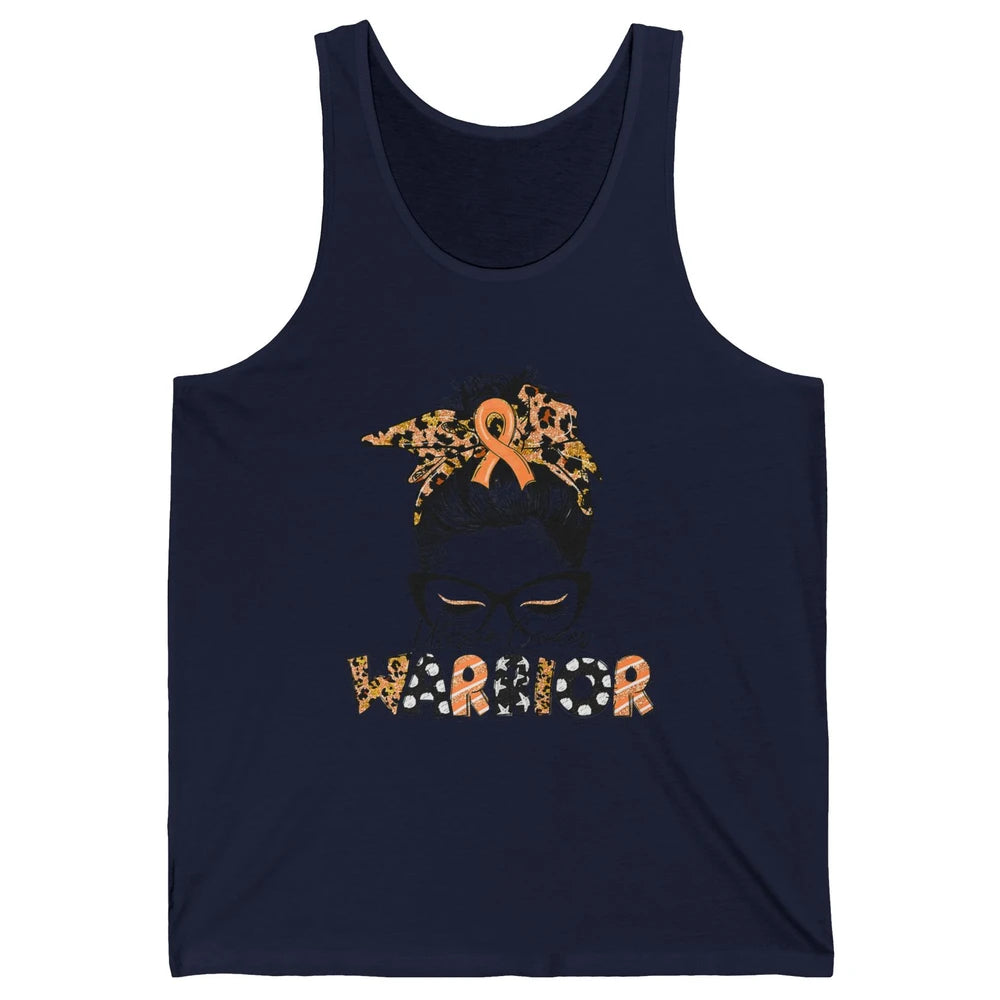 Messy Hair Leopard Woman Warrior Uterine Cancer Awareness Unisex Jersey Tank