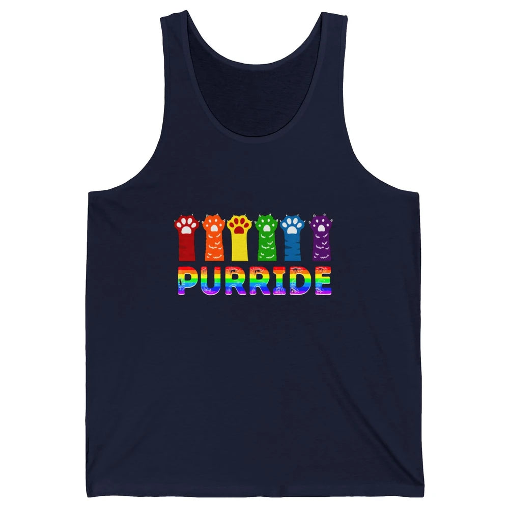 Purride Funny Cat Lover LGBT Pride Awareness Gift LGBT Month Unisex Jersey Tank