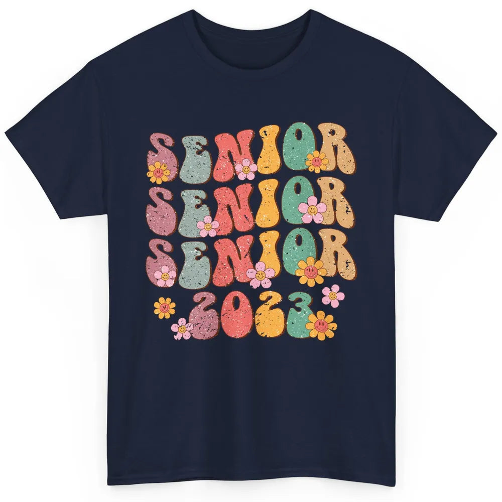 Retro Groovy Daisy Senior 2023 Graduation Gift Class Of 2023 Classic Unisex T-Shirt