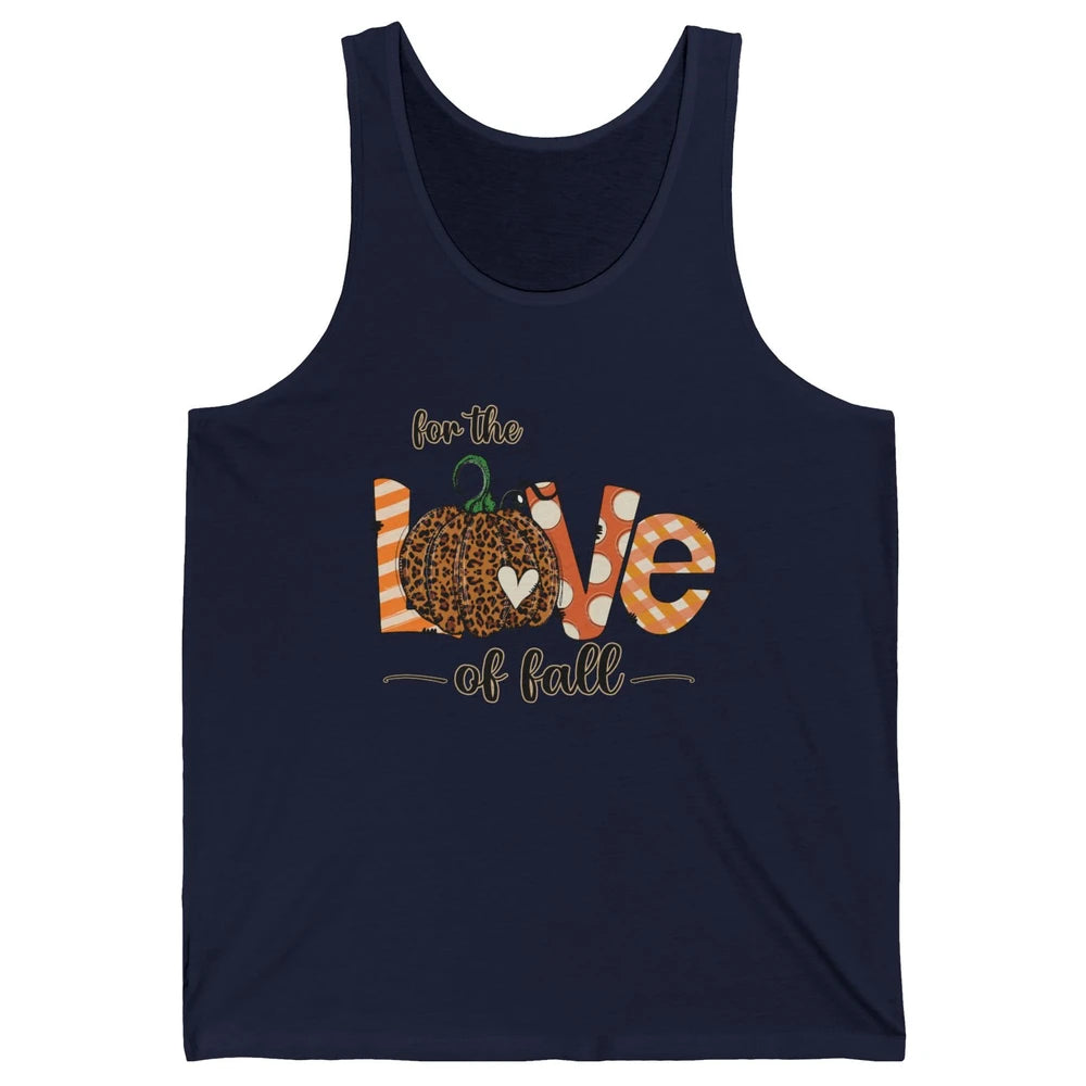 Retro Love Fall Y'All Leopard Pumpkin Heart Halloween Fall Unisex Jersey Tank