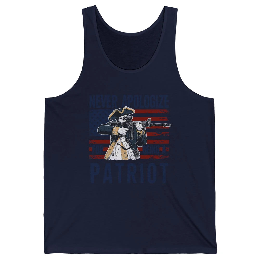 Never Apologize For Being A Patriot US Flag American Pride Unisex Jersey Tank