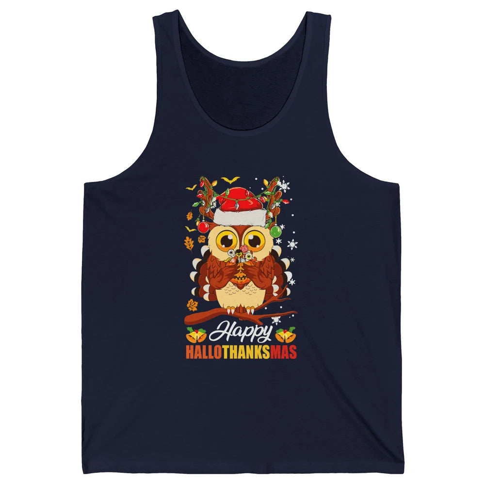 Owl Halloween Owl Thanksgiving Owl Christmas Owl Lovers Gift Unisex Jersey Tank
