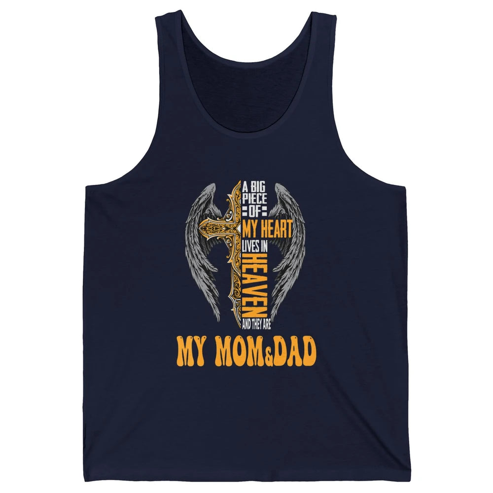 Parents Heaven Dad And Mom In Heaven Angel Cross Guardian Unisex Jersey Tank