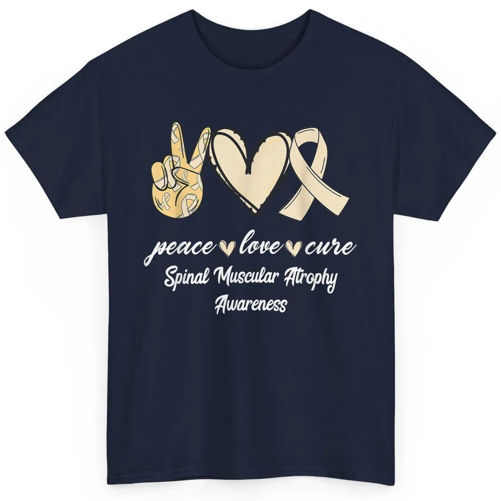 Peace Love Cure Cream Ribbon Spinal Muscular Atrophy SMA Classic Unisex T-Shirt