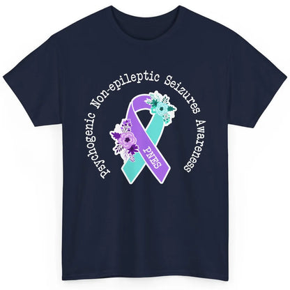 Psychogenic Non-epileptic Seizures PNES Purple Teal Ribbon Classic Unisex T-Shirt
