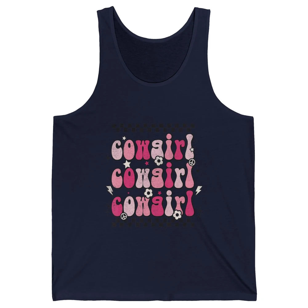 Retro Cowgirl Boho Rodeo Howdy Cowboy Texas Western Country Unisex Jersey Tank