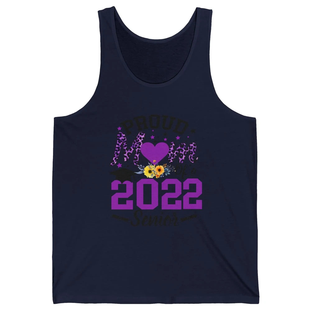 Proud Mom of a 2022 Senior Leopard Cool Graduates Mom Unisex Jersey Tank