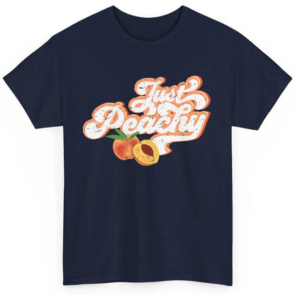 Retro Just Peachy Retro 70s Georgia Peaches Summer Fruit Classic Unisex T-Shirt