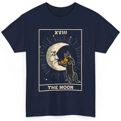 Retro Halloween Cat Guitarist The Moon Tarot Card Witchcraft Classic Unisex T-Shirt