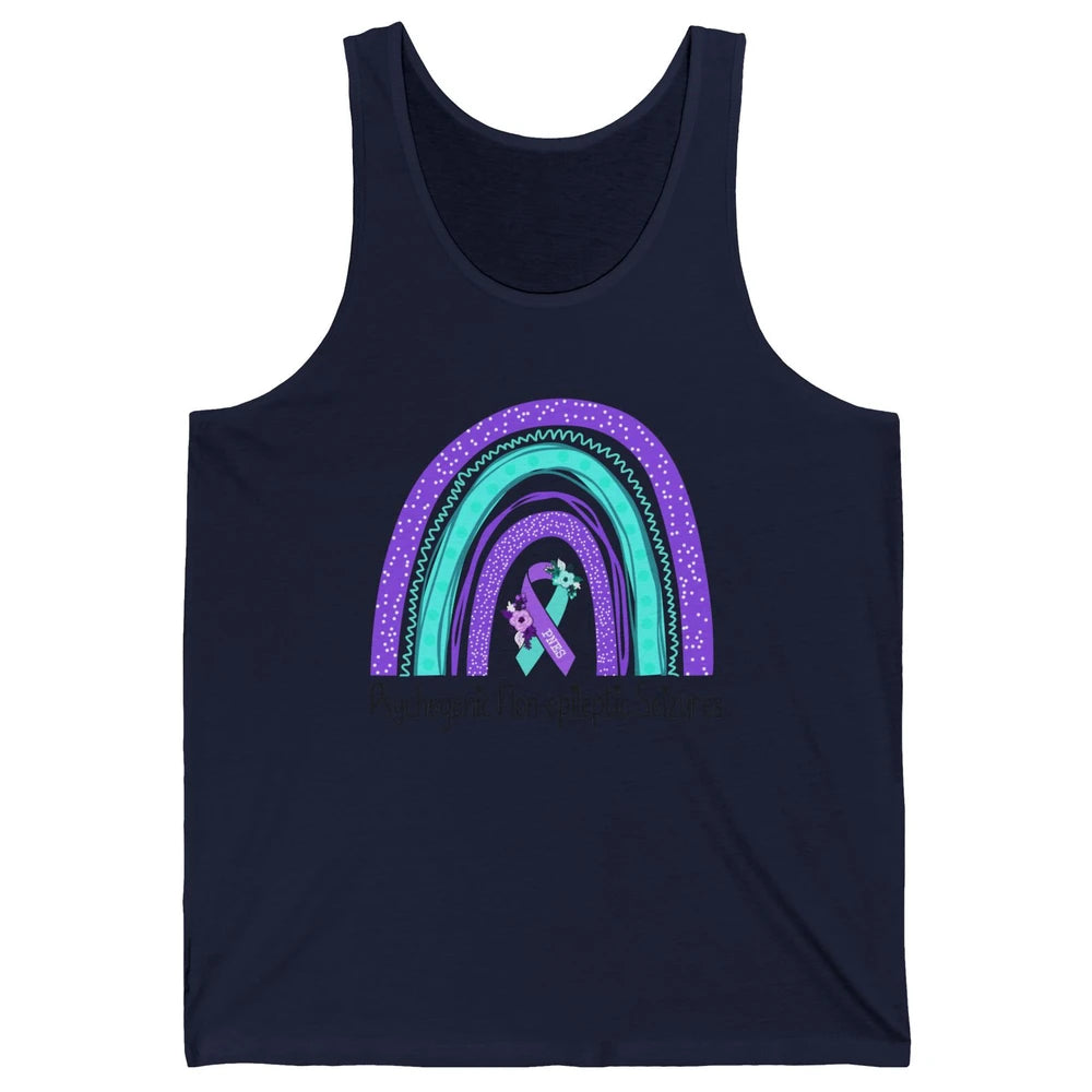 Psychogenic Non-epileptic Seizures PNES Purple Teal Rainbow Unisex Jersey Tank