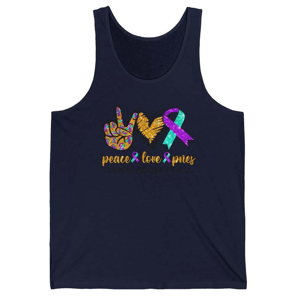 Psychogenic Non-epileptic Seizures Peace Love PNES Ribbon Unisex Jersey Tank