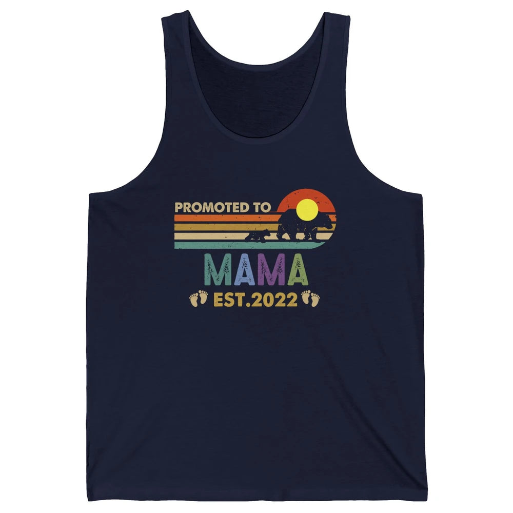 Retro Mama Bear Promoted To Mama Est 2022 First Mothers Day Unisex Jersey Tank