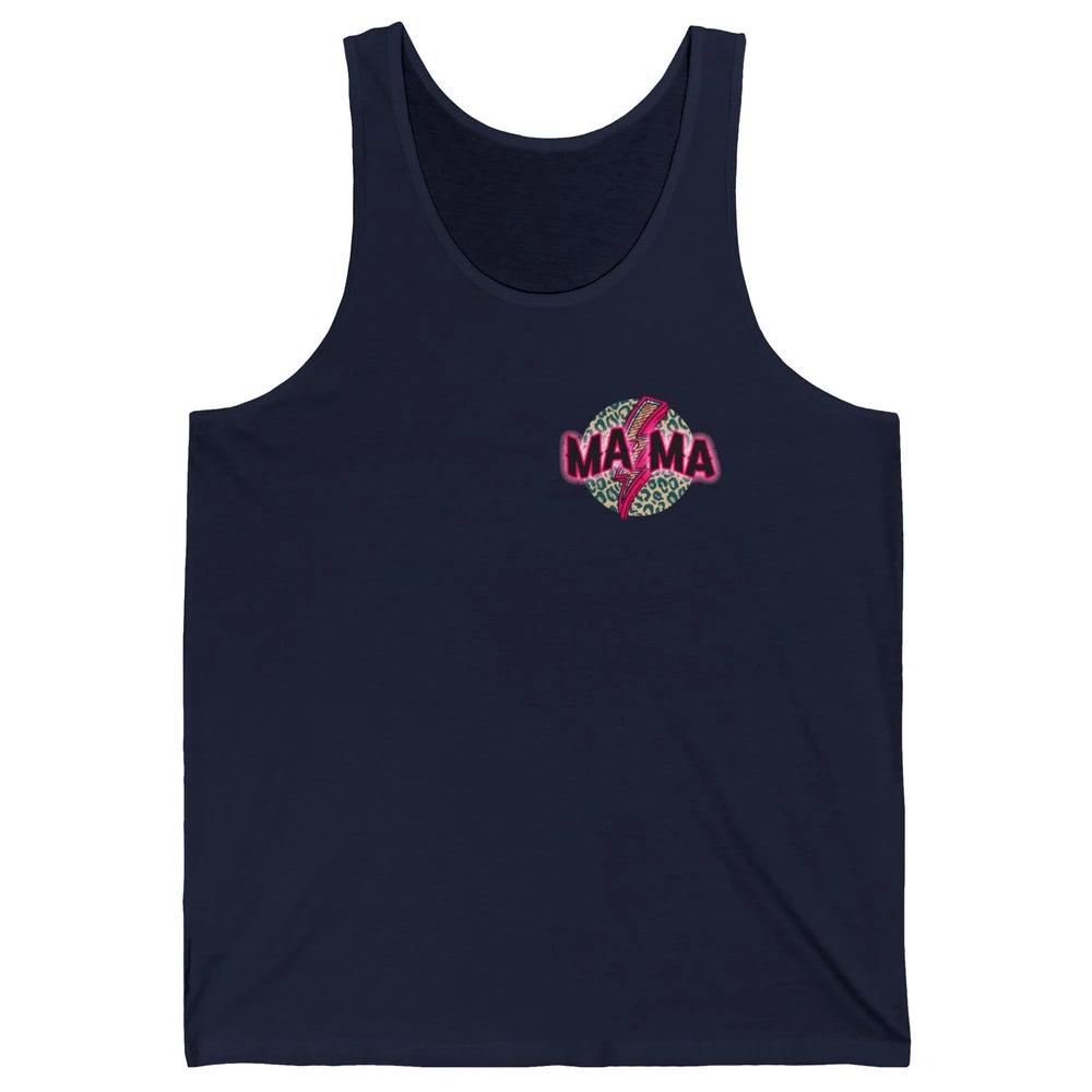 Retro Mama Leopard Pink Lightning Bolt Western Country Mama Unisex Jersey Tank