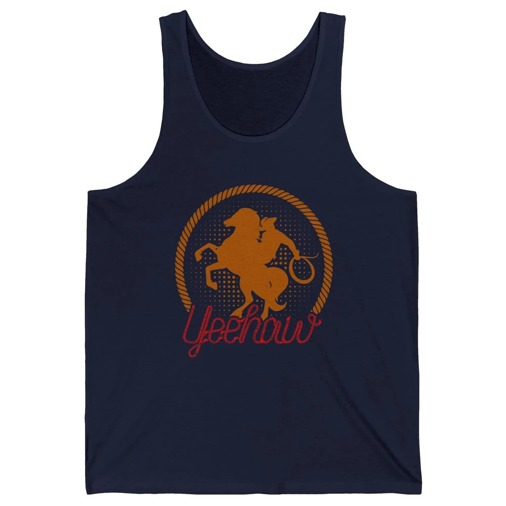 Retro Cowboy Lasso Hat Yeehaw Western Country Cowgirls Horse Unisex Jersey Tank