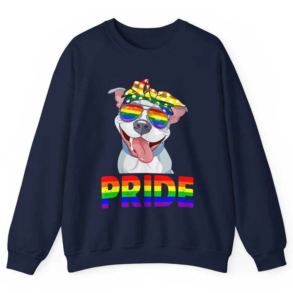 Pitbull Pride Dog Mom LGBT Gay Pride Month Unisex Crewneck Sweatshirt