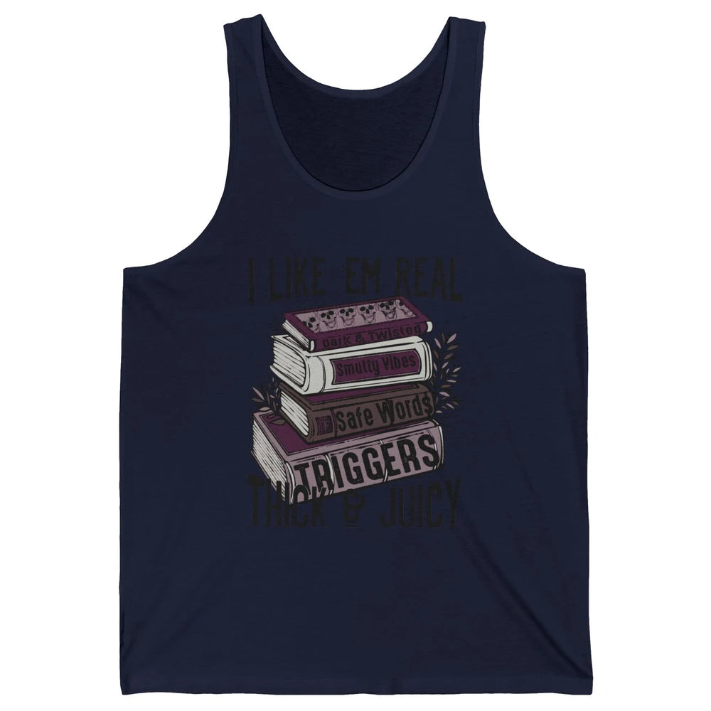 Retro Books I Like 'em Real Thick and Juicy Book Reading Unisex Jersey Tank