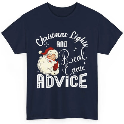 Merry Christmas Xmas Lights Santa Realtor Real Estate Advice Classic Unisex T-Shirt