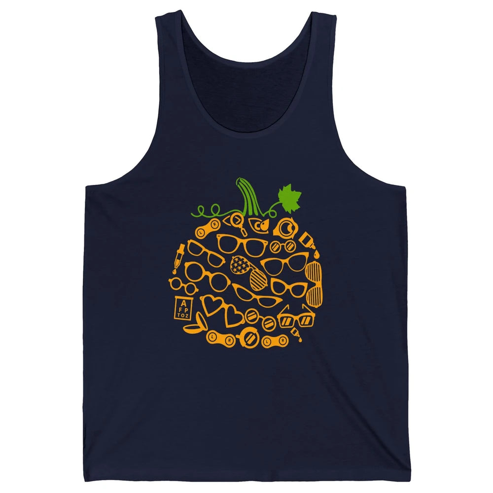 Optometry Glasses Pumpkin Halloween Optometrist Optician Unisex Jersey Tank