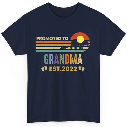 Retro Bear Sunset Promoted To Grandma Est 2022 Pregnancy Classic Unisex T-Shirt