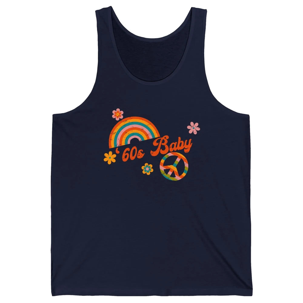 Retro Rainbow 60s Baby Made In 60s 1960s Born Birthday Day Unisex Jersey Tank