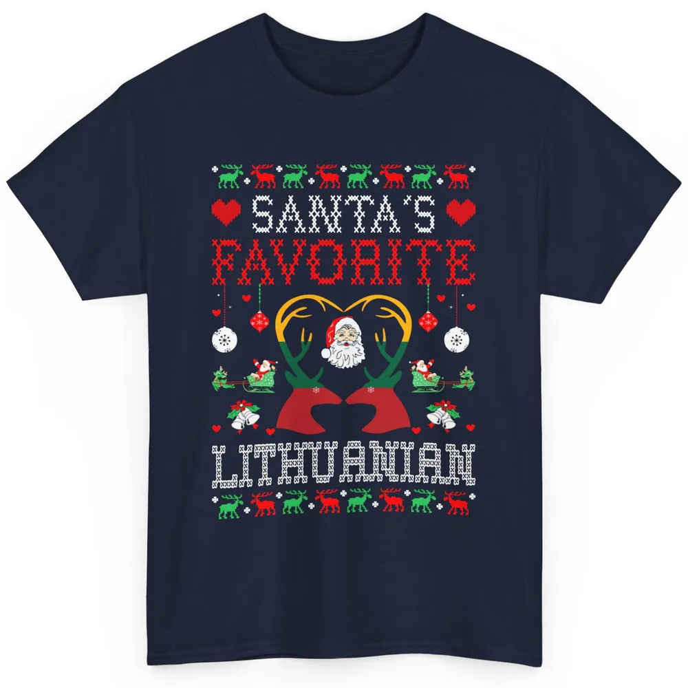 Merry Christmas Santa Favorite Lithuanian Xmas Ugly Santa Classic Unisex T-Shirt