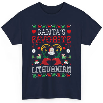 Merry Christmas Santa Favorite Lithuanian Xmas Ugly Santa Classic Unisex T-Shirt