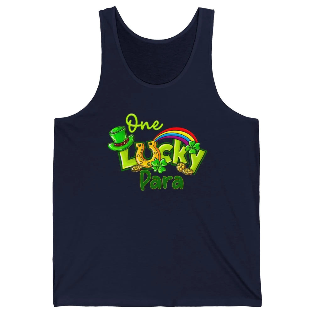 One Lucky Para St Patricks Day Shamrock Paraprofessional Unisex Jersey Tank