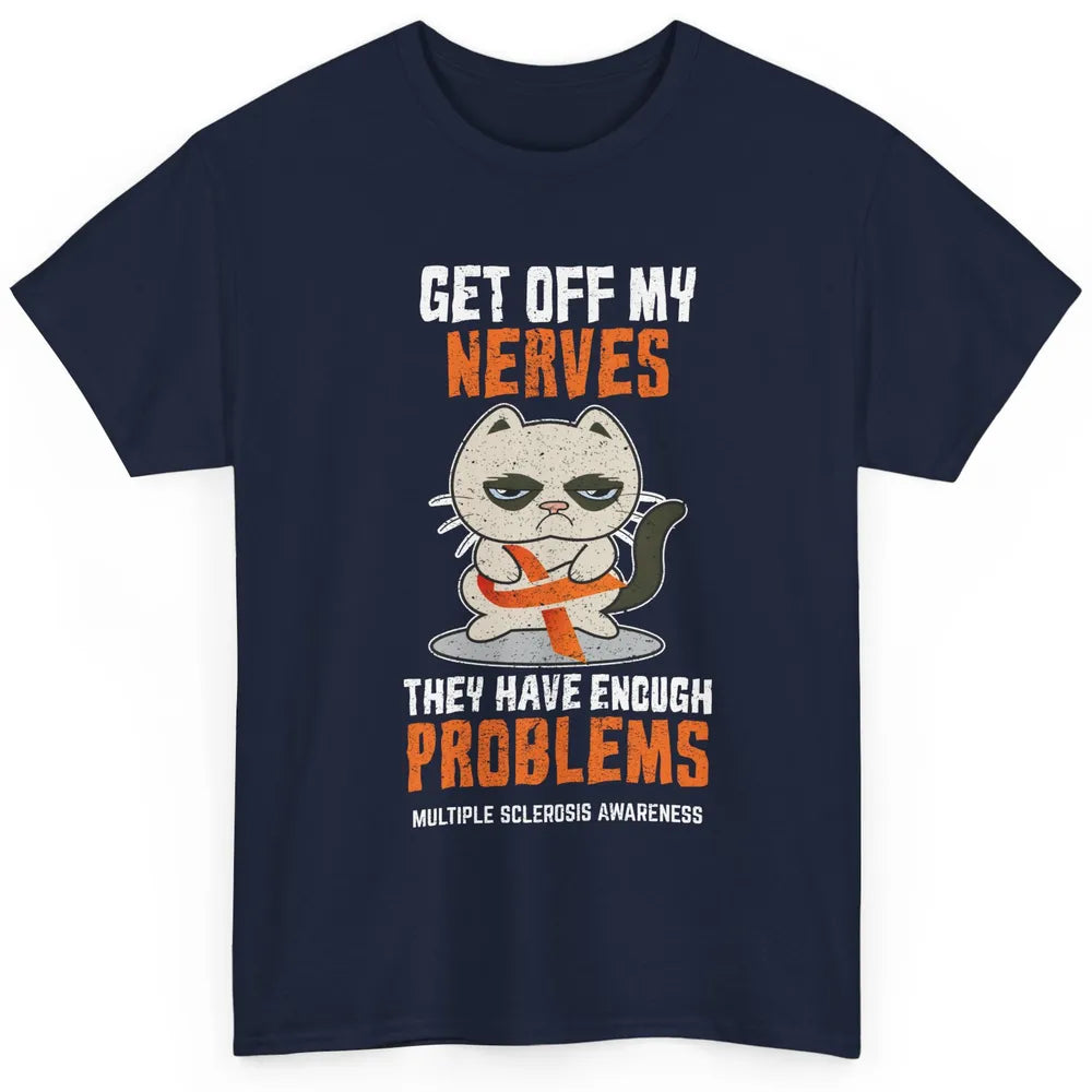 Multiple Sclerosis Awareness Ms Cancer Cat Orange Ribbon Classic Unisex T-Shirt