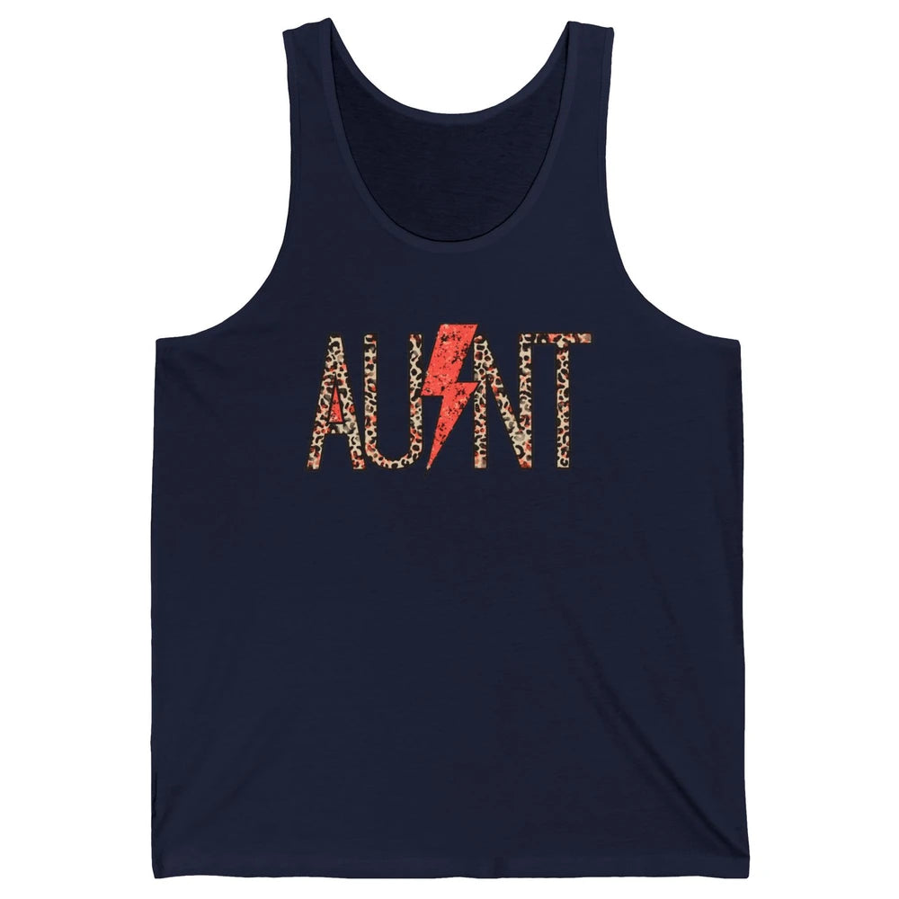 Retro Leopard Aunt Lightning Bolt Western Country Auntie Unisex Jersey Tank