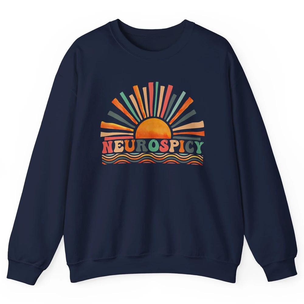 Retro Neurospicy Funny ADHD Neurodiversity Autism Awareness Unisex Crewneck Sweatshirt
