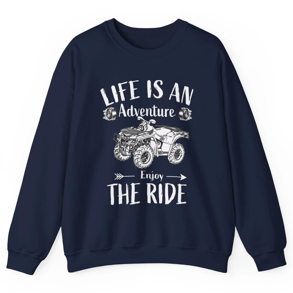 Retro Enjoy The Ride ATV Rider UTV Mud Riding SXS Offroad Unisex Crewneck Sweatshirt