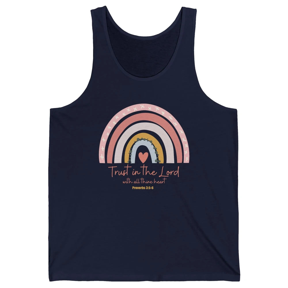 Rainbow Trust In The Lord With All Heart Christian Religious Unisex Jersey Tank
